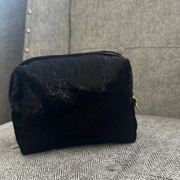 Dior Black Velvet Cosmetic Pouch with Gold Logo - Picture 7 of 9